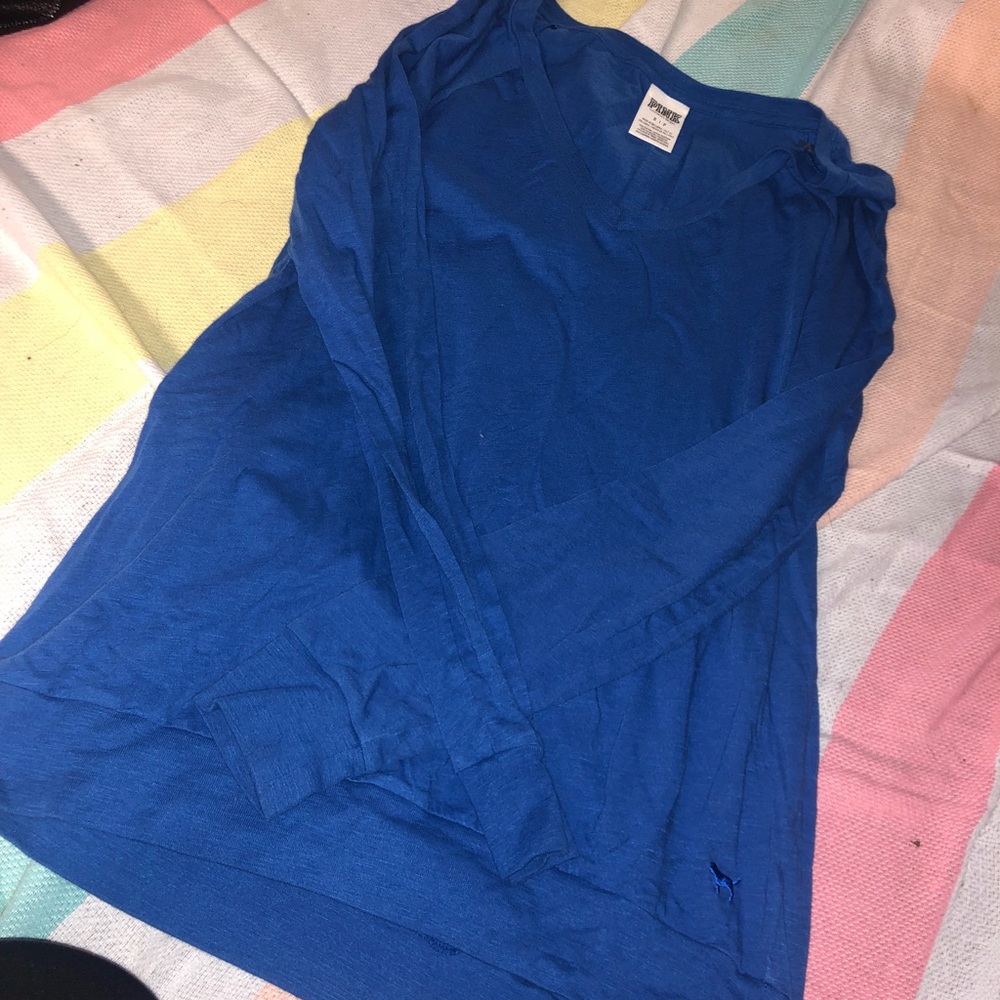 PINK V-Neck Long Sleeve Tee